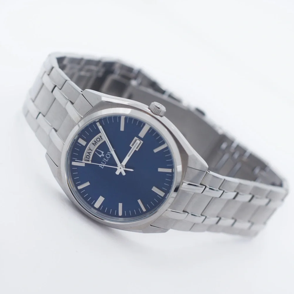 Bulova Men's Watch with Blue Dial and Silver Bracelet - Picture 2 of 5